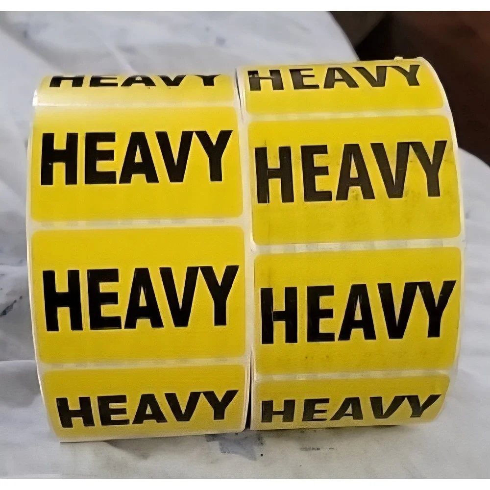 4000 Yellow HEAVY Shipping Caution Adhesive Labels Pallet Stickers 3.0 X 2.0-in